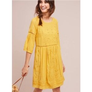 Anthropologie Akemi + Kin Mustard Mini Dress | Size XS